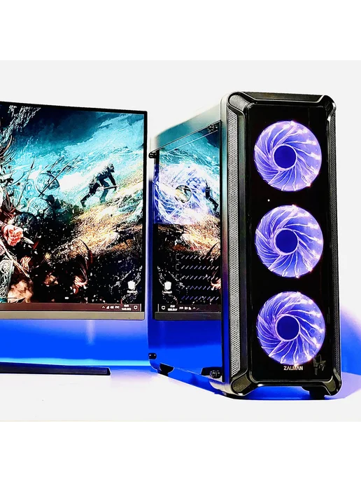 Intel Мощный игровой компьютер, голубой, фото 2