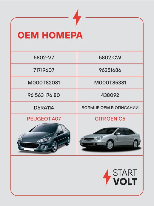 STARTVOLT Стартер Citroen C5 Peugeot 407, вариант, фото 2