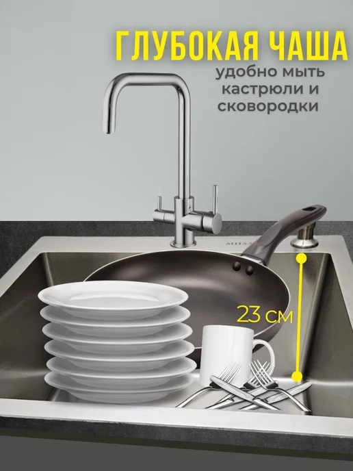Milani Мойка для кухни нержавейка, раковина накладная 50*50MS, серый, фото 5