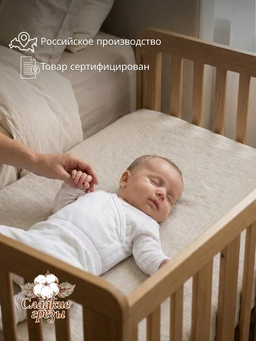 Сладкие грезы Простынь на резинке льняная 70х90, 100х70, 70x90, фото 8