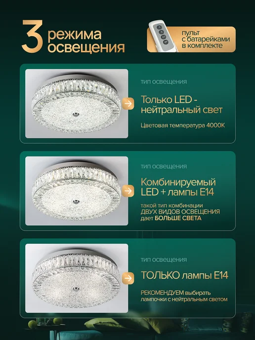MODELUX Светодиодная потолочная люстра для спальни и гостиной, серый, фото 8