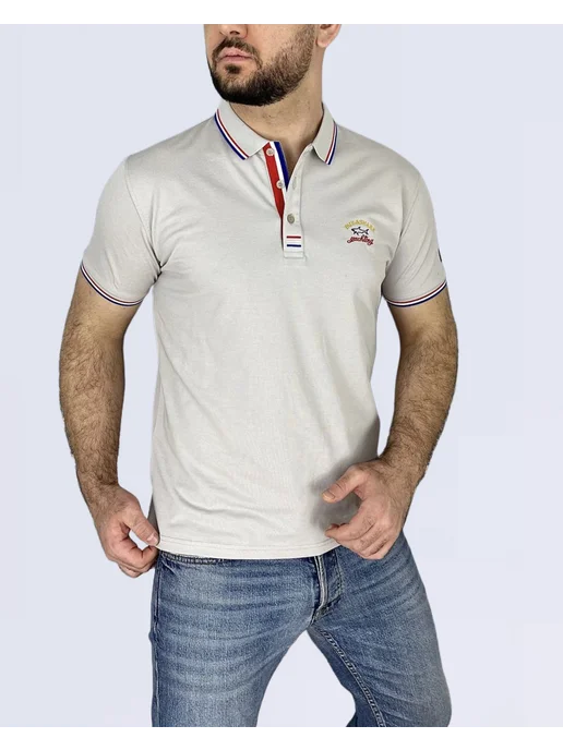 Comfycloth Футболка-поло с коротким рукавом, бежевый, фото 2