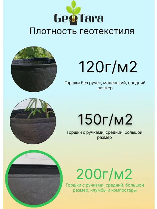 ГЕОТАРА 70л - 1шт Клумба для растений пл 200г м2, 217 л, 1 шт, фото 4