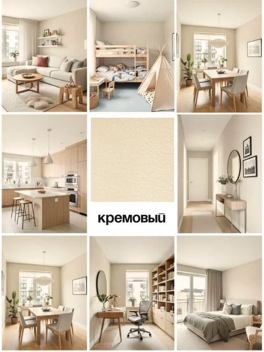 Краски Мира Акриловая краска для стен моющаяся без запаха интерьерная, бежевый, фото 2