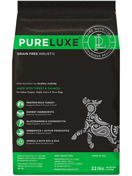 Сухой корм PureLuxe Активных для собак, щенки, индейка, лосось, 1,81 кг, фото 3