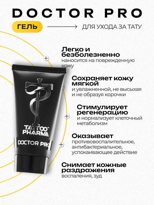 Tattoo Pharma Doctor Pro мазь крем для заживления тату 30 мл, 30 мл, фото 2