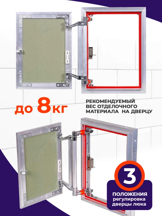 Практика Люк ревизионный нажимной под плитку "Euroformat" 30х60 см, 30x40 см, фото 5