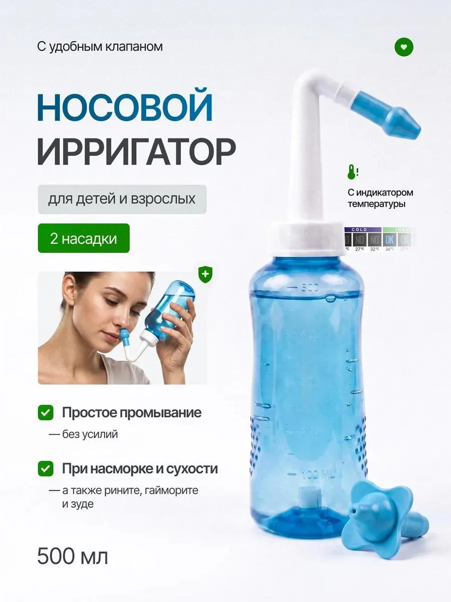 Носовой ирригатор - устройство бутылочка для промывания носа
