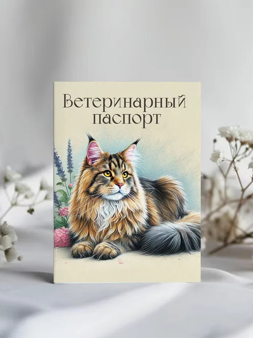 Ушастый друг ветеринарный паспорт длямейн-куна, красный