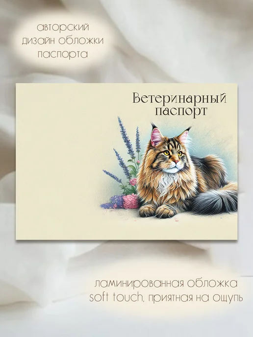 Ушастый друг ветеринарный паспорт длямейн-куна, красный, фото 2