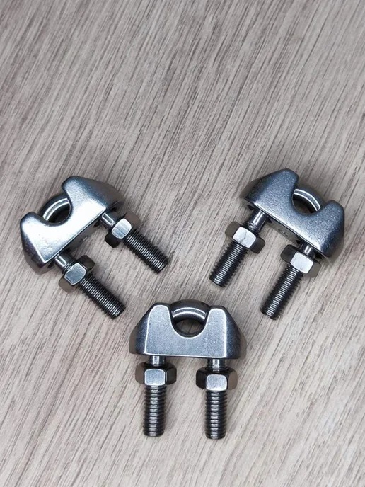 FIXER Зажим для троса 6 мм из нержавеющей стали А2, серый, фото 3
