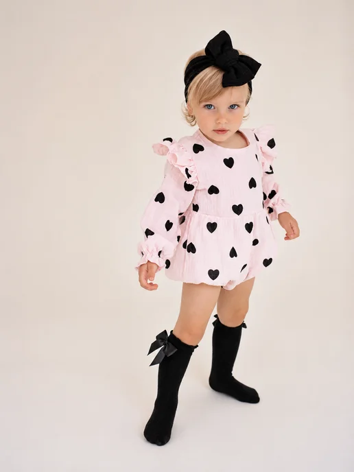 ICONBABY Повязка на голову для новорожденных бант, черный, фото 6