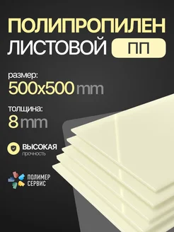 Полипропилен листовой 8 мм, натуральный, 500х500 мм, 1 шт ПолимерСервис 313444298 купить за 955 ₽ в интернет‑магазине Wildberries