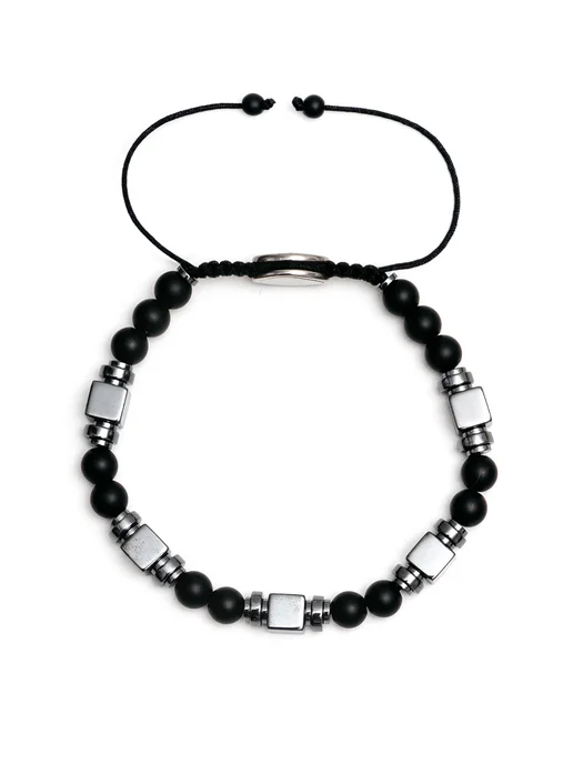 Dimbracelete Регулируемый браслет из натурального оникса, черный, фото 2