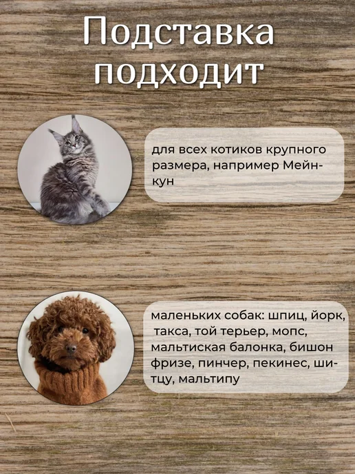 madeinwood.by Керамические миски для кошки и собаки на подставке, вариант, фото 7