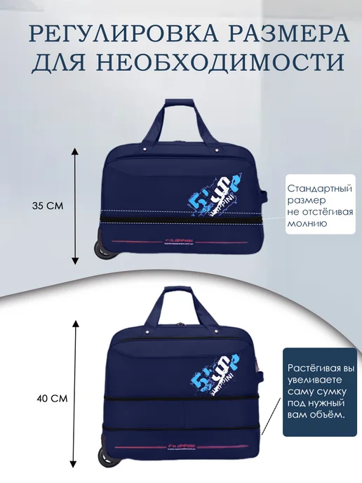 Дорожная сумка в виде тележки, синий, фото 2