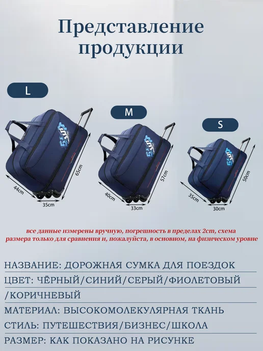 Дорожная сумка в виде тележки, синий, фото 6