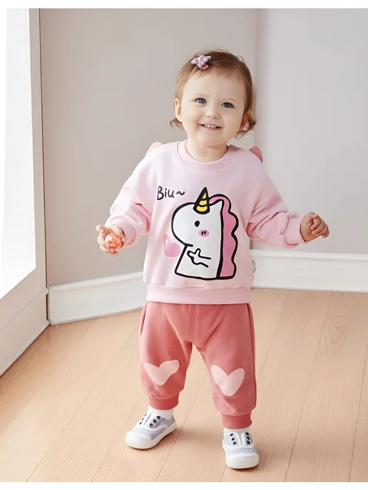 Hadiya21 Костюмчик двойка для девочки, розовый, фото 5