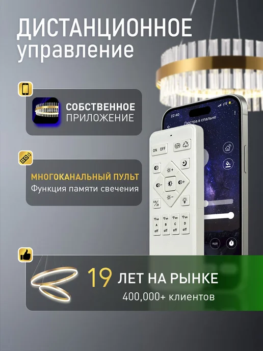 NATALI KOVALTSEVA Светодиодная люстра нимб в гостиную, спальню, серый, фото 6