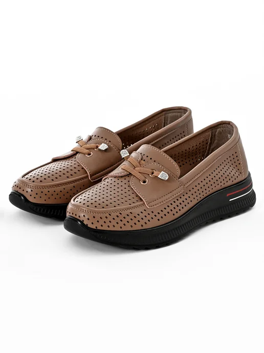 Hit Shoes мокасины женские на весну и лето, бежевый, фото 5