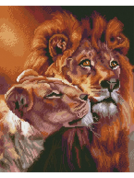 Paintboy Алмазная мозаика на подрамнике 40х50 " Нежность львов", 40x50, фото 3