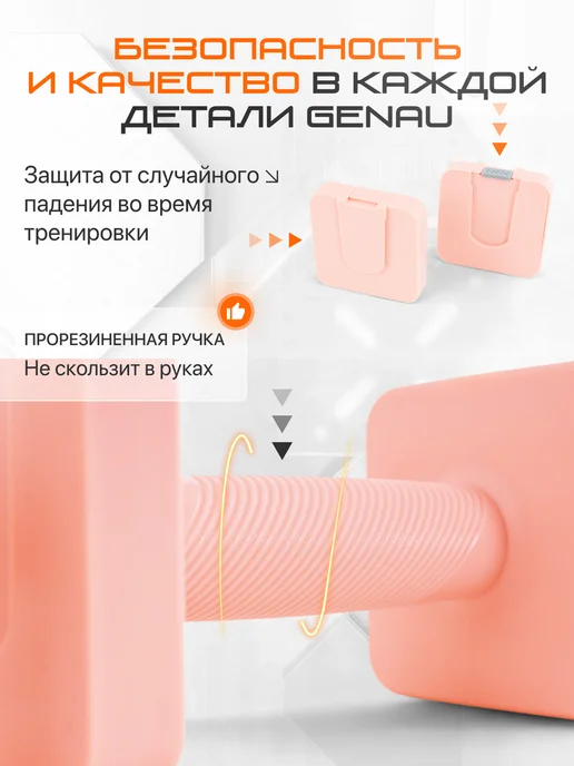 Genau Гантели разборные A Dumbbell 1,5-5 кг женские для тренировок, 1,55 кг, фото 6