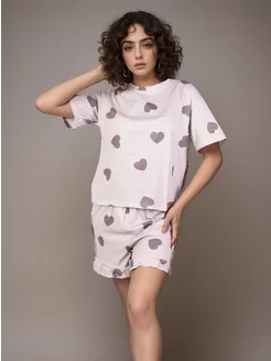 Пижама с шортами и футболкой GlamSmith fashion 313813824 купить за 1 223 ₽ в интернет-магазине Wildberries