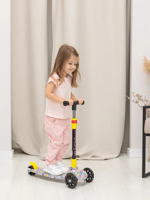 Smart&Kids Самокат трехколесный для девочки от 2 до 6 лет, розовый, фото 2