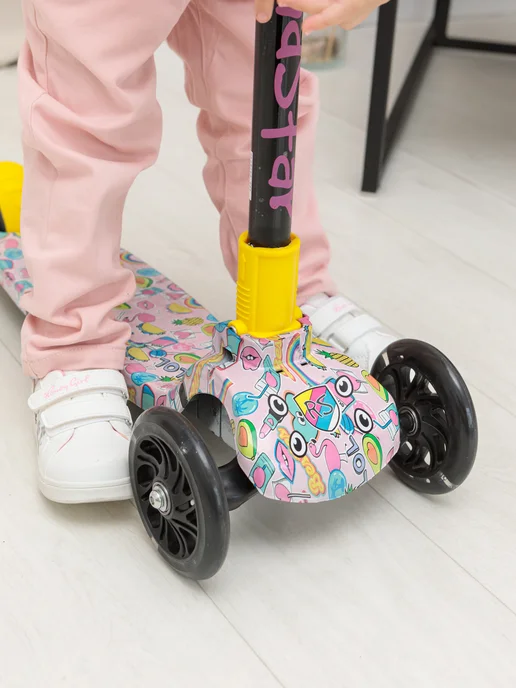 Smart&Kids Самокат трехколесный для девочки от 2 до 6 лет, розовый, фото 4