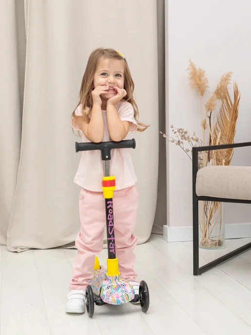 Smart&Kids Самокат трехколесный для девочки от 2 до 6 лет, розовый, фото 7