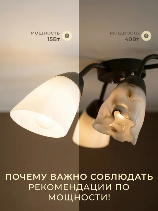 УСВЕТА Потолочная люстра для гостиной с цоколем Е27, черный, фото 7