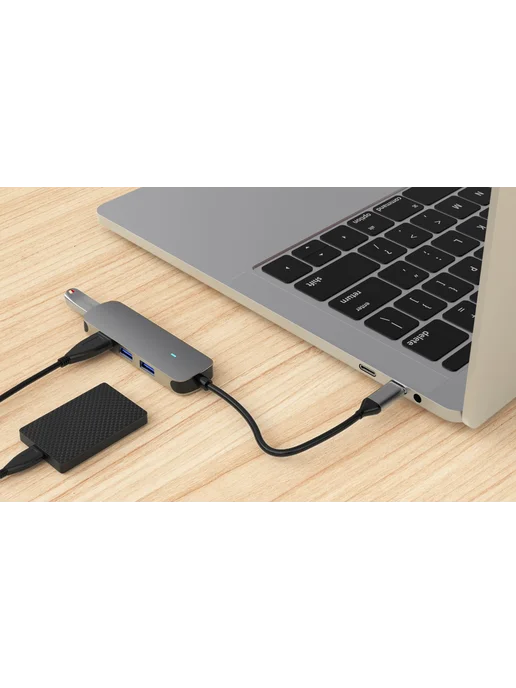 iRift Док станция USB type C 4-в-1 для ноутбука, серый, фото 7