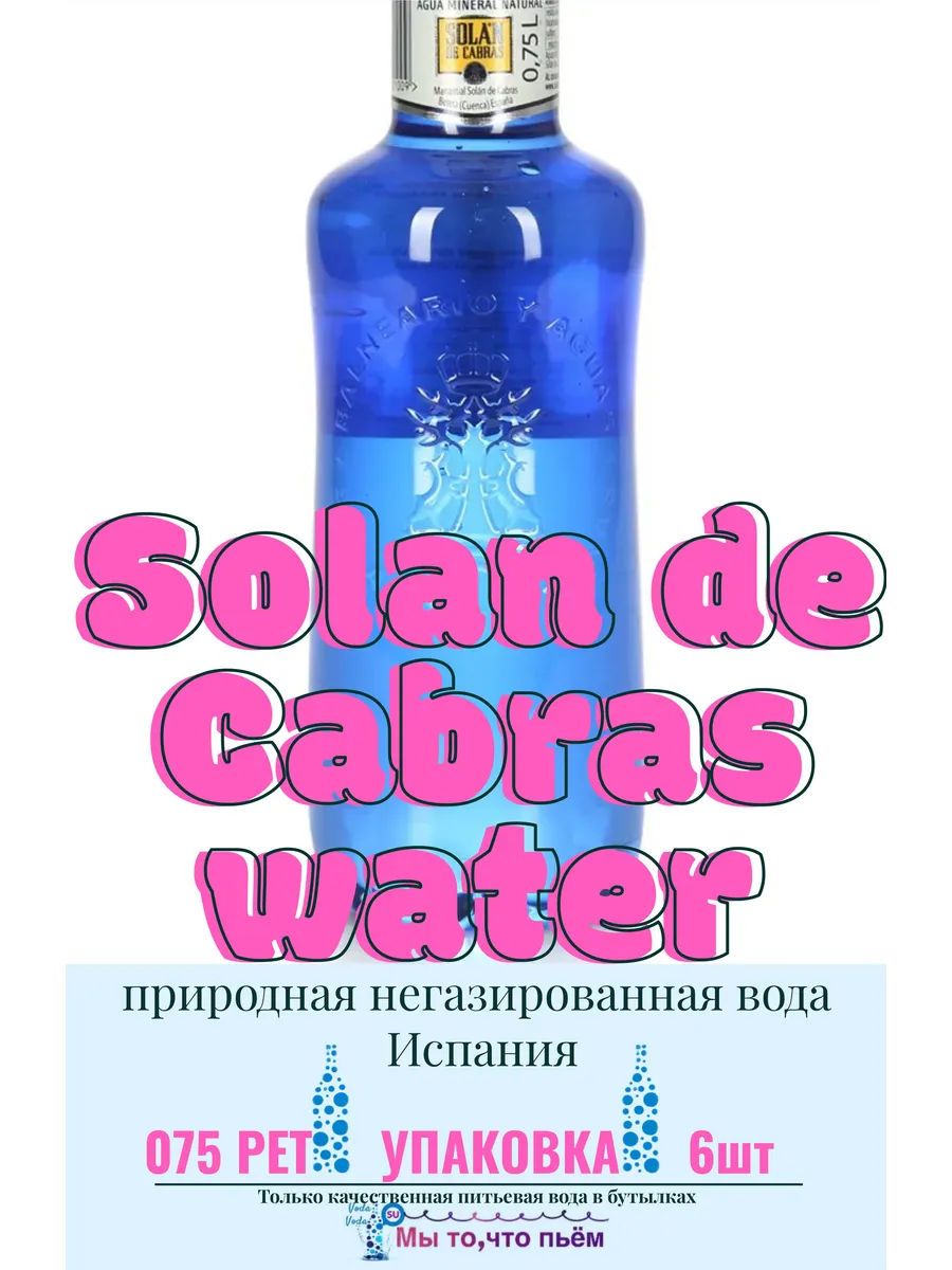 Солан де Кабрас 0.75 ПЭТ природная вода без газа, 6шт. SOLAN DE CABRAS  313874442 купить за 3835 тг. в интернет-магазине Wildberries