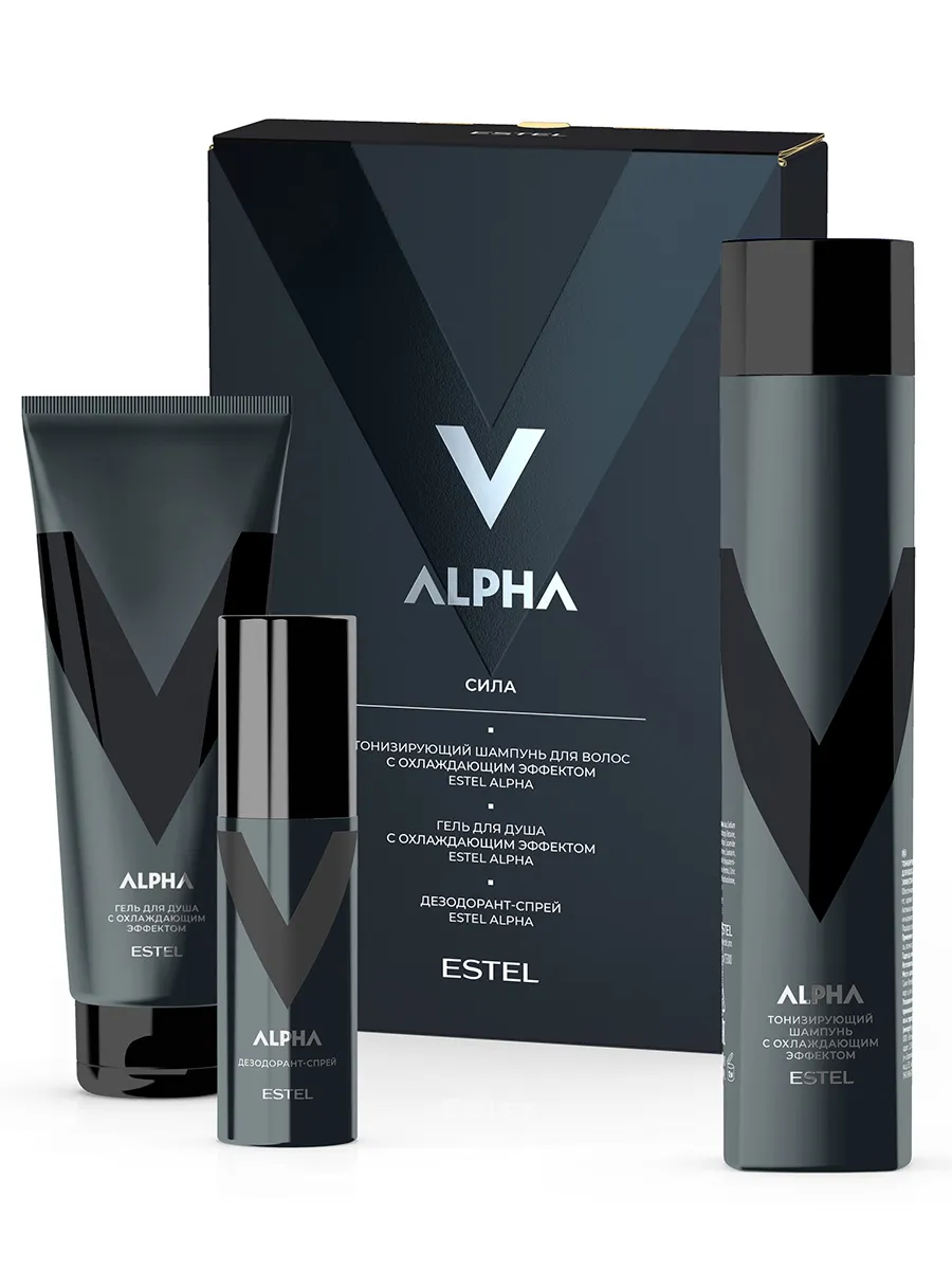 Подарочный набор для мужчин ALPHA для волос и тела