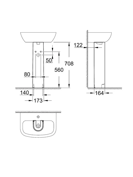 Grohe Пьедестал Bau Ceramic, альпин-белый, белый, фото 6