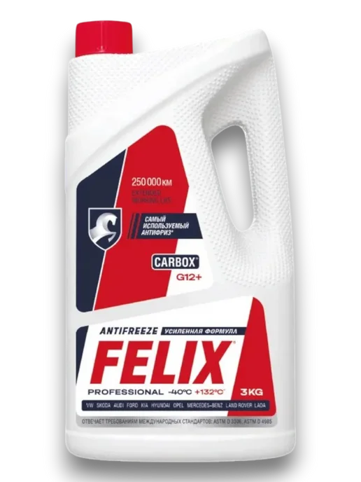 FELIX (авто) Антифриз Феликс красный G12+ Carbox 5кг -40С, +132С, 3 кг, фото 7