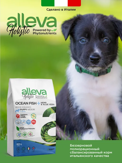 Сухой корм Alleva Holistic Ocean для собак, средние, щенки, рыба, 0,83 кг, фото 8