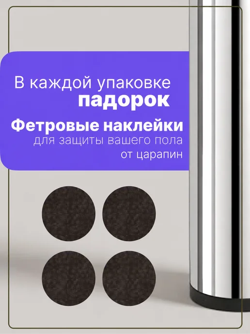 Фабрика мебельной фурнитуры Ножки для мебели регулируемые металлические 25 см хром, серый, хром, фото 6