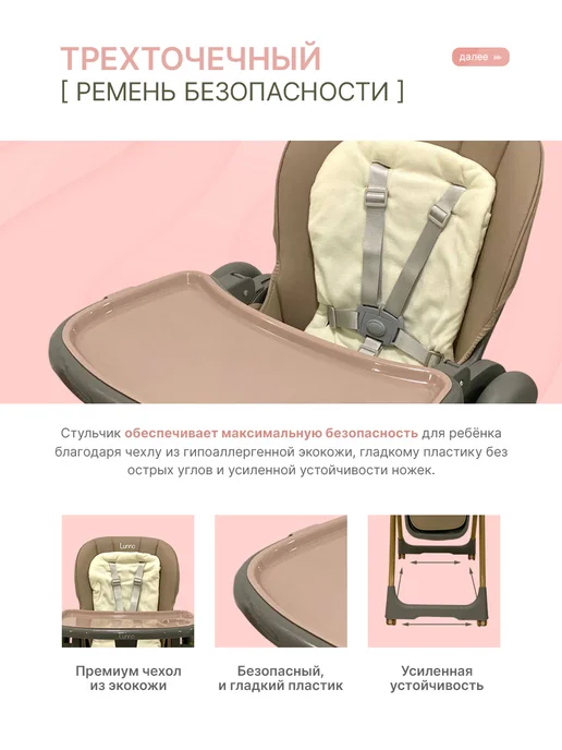 Детский стульчик для кормления UNO, вариант, фото 6