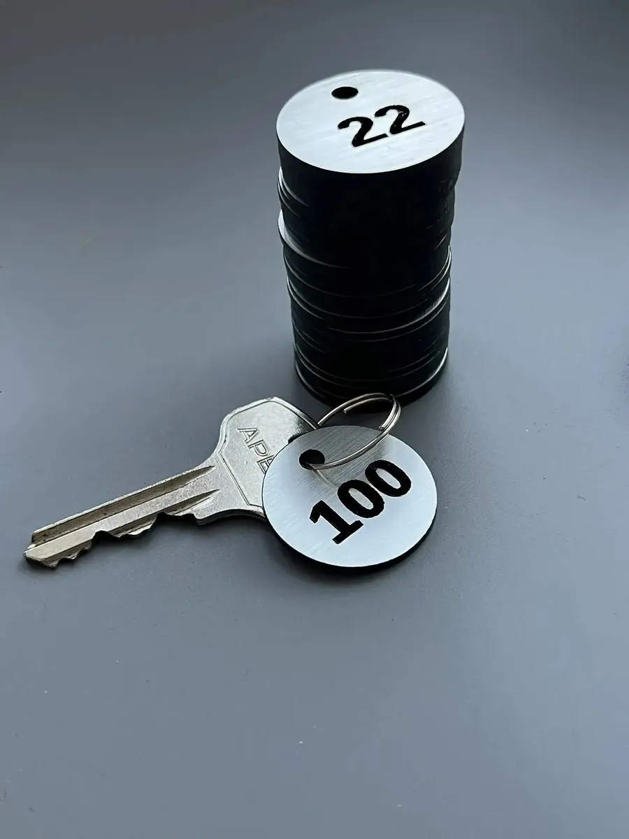 Номерки на ключи комплект 100шт,серебро