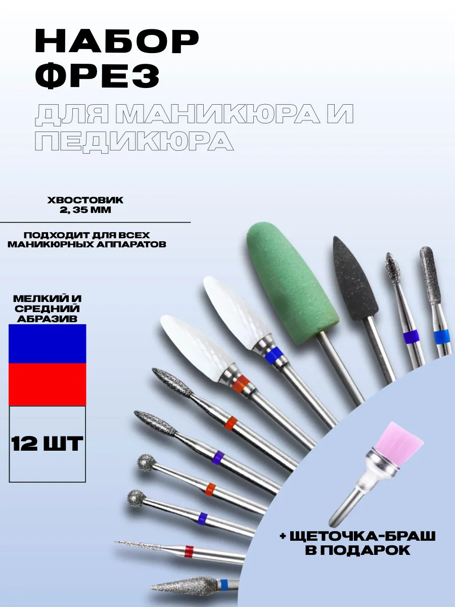 Профессиональный набор фрез для маникюра и педикюра