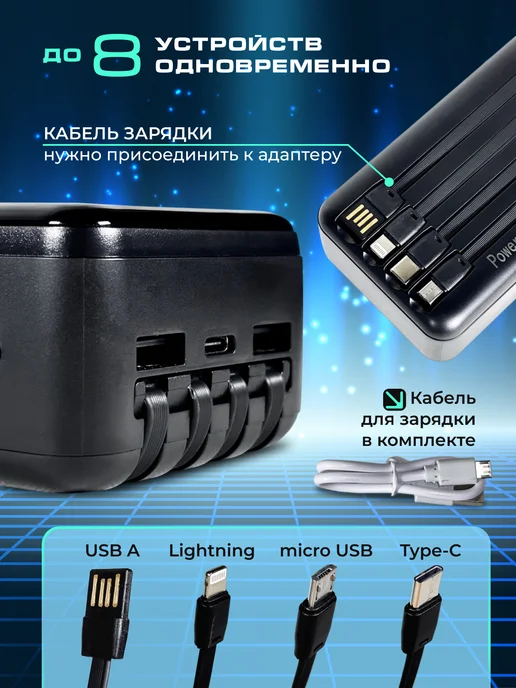Повербанк 50000 mah power bank для телефона, 50000 мАч, фото 2