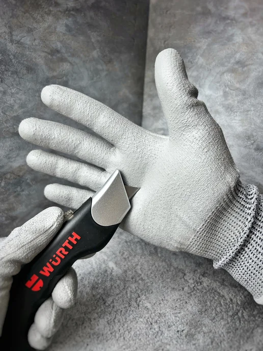 WURTH Перчатки защитные трикотажные, покрыты полиуретаном, Pu CUT4, вариант, фото 5