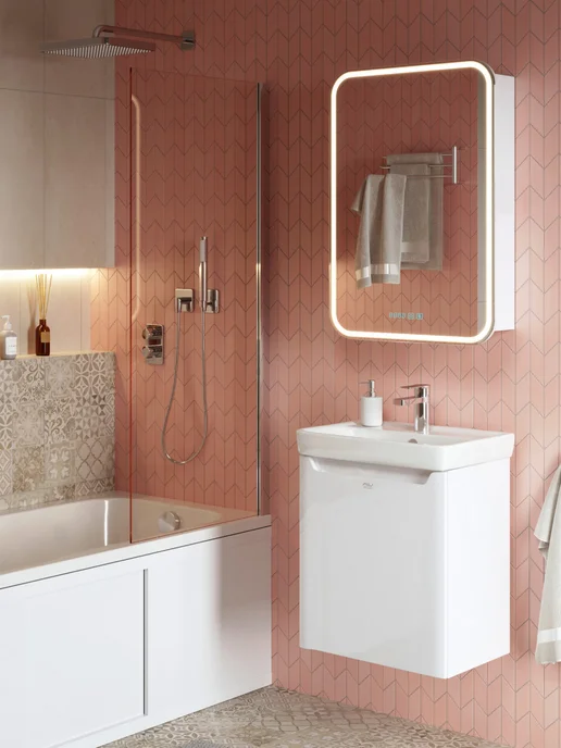 Alavann Зеркало-шкаф для ванной Lana Plus 60 (сенсор, антипар, часы), белый, фото 8