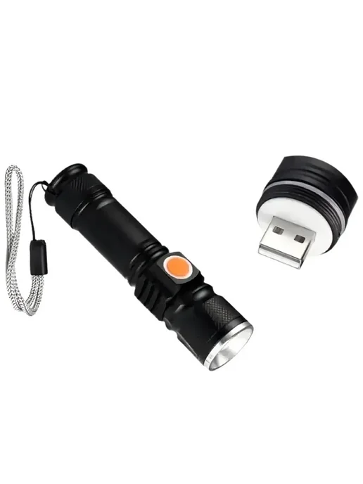 Щедро Фонарь LED карманный со встроенной USB зарядкой 515-T6, карманный, фото 8