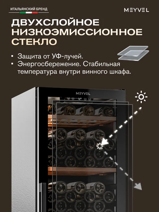 Meyvel Винный шкаф холодильник на 133 бутылки MV133-KBF1, черный, фото 8