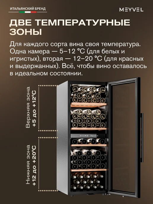 Meyvel Винный шкаф холодильник на 98 бутылок MV98-KBF2, черный, фото 5