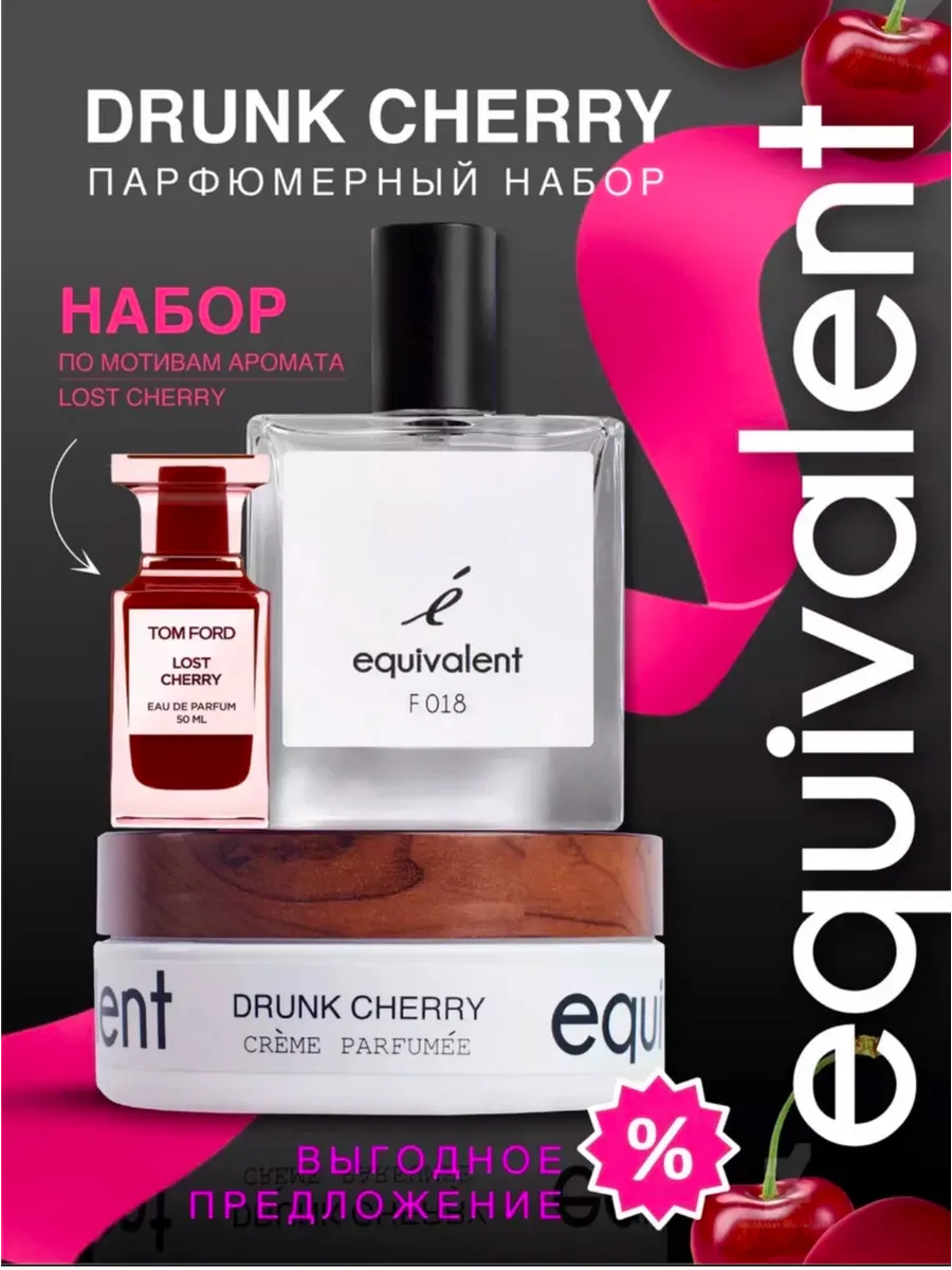 Подарочный парфюмерный набор F018 + крем "Пьяная вишня"