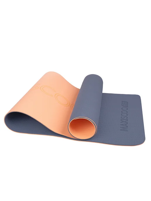 MAXISCOO FIT Коврик для йоги и фитнеса с ремешком, 8 мм, оранжевый, фото 8