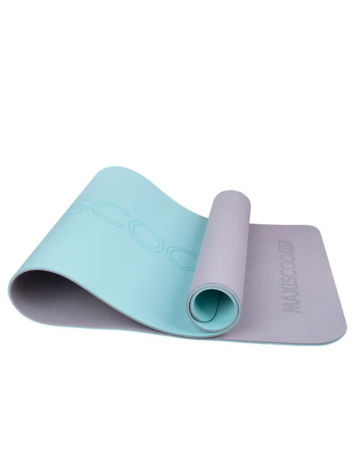 MAXISCOO FIT Коврик для йоги и фитнеса с ремешком, 8 мм, зеленый, фото 8
